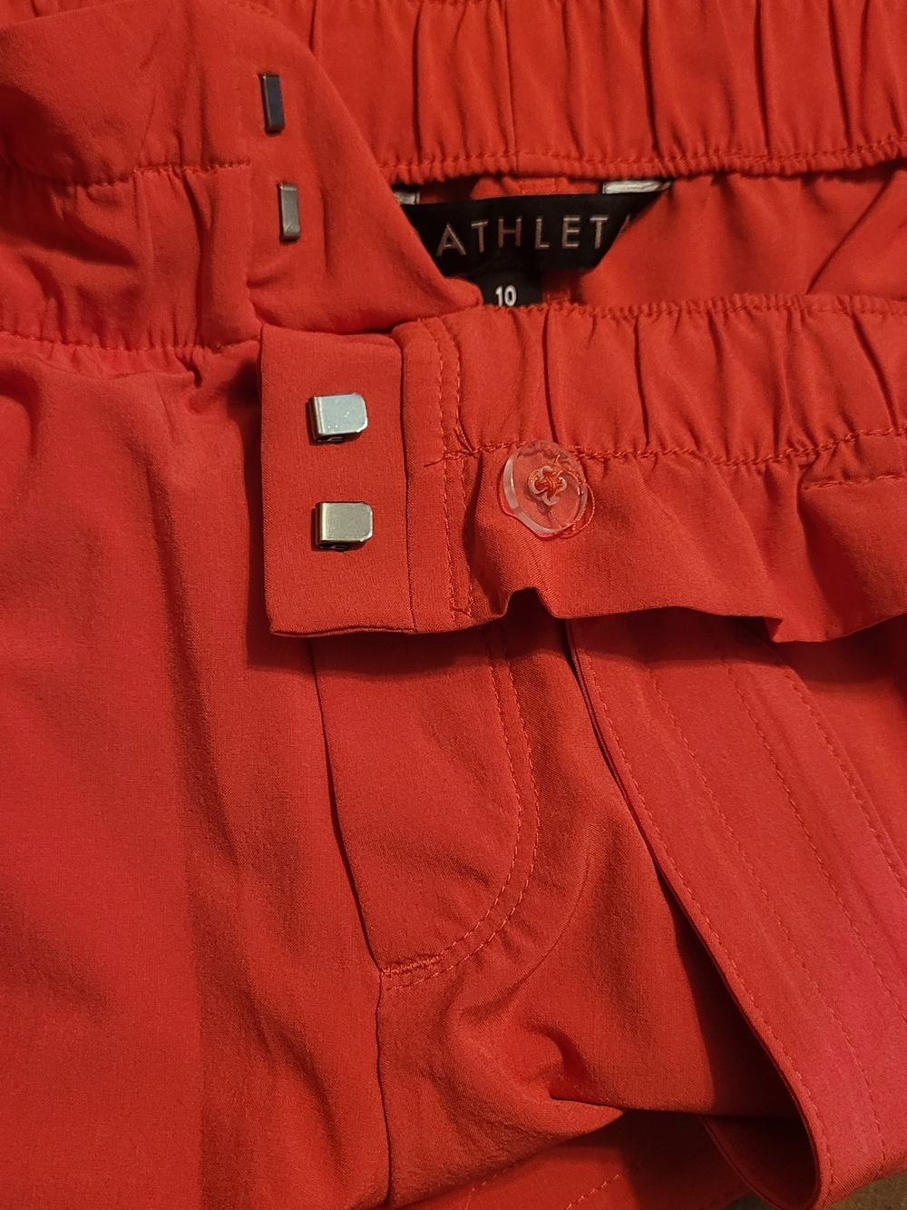 Athleta High-Waist Paperbag Shorts in Coral Red - Picture 4 of 7